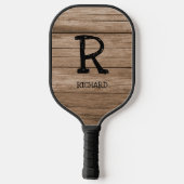 Verander Initiaal, Voeg Naam Toe, Houten Vloer Pickleball Paddle (Achterkant)