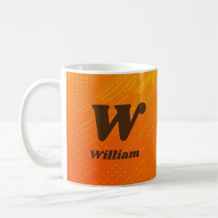 Verander Initiële Naam Toevoegen Oranje Geel V W X Koffiemok