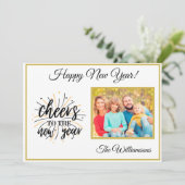 Verander Jaar Gelukkig Nieuwjaar 4 Fotokaart Kaart (Staand voorkant)