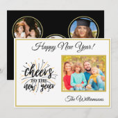 Verander Jaar Gelukkig Nieuwjaar 4 Fotokaart Kaart (Voorkant / Achterkant)