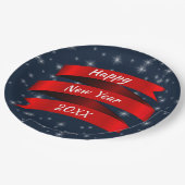 Verander Jaar Tekst Gelukkig Nieuwjaar 20xx Rood L Papieren Bordje (Gekanteld)