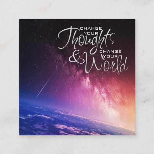 Verander je denkbeelden over coachingkaarten vierkante visitekaartje (Voorkant)