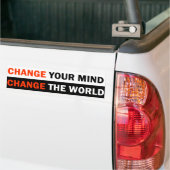 Verander je denken/Verander de wereld Bumpersticker (Op Truck)