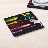 Verander je dromen kartonnen onderzetters (Schuin)