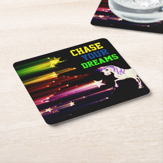 Verander je dromen kartonnen onderzetters (Schuin)