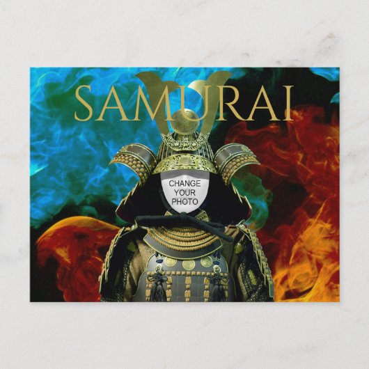 Verander je foto, Samurai Helmet Briefkaart (Voorkant)