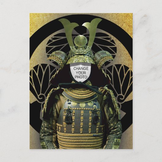 Verander je foto, Samurai Helmet Briefkaart (Voorkant)