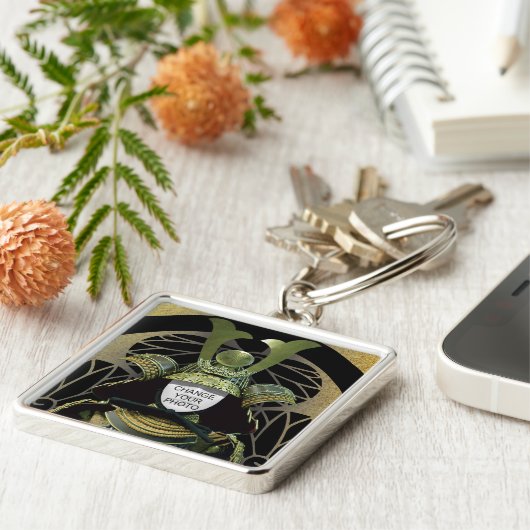 Verander je foto, Samurai Helmet Sleutelhanger (Zijkant)