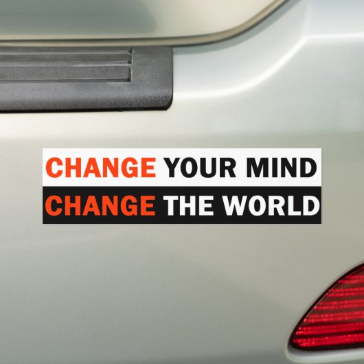 Verander je geest/verander de wereld bumpersticker (Op auto)
