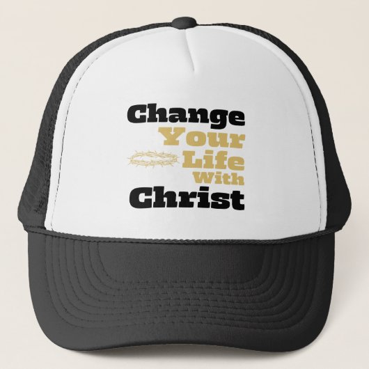 Verander je leven met Christ Inspirerend Christ Trucker Pet (Voorkant)
