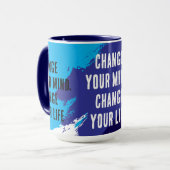 Verander je leven, verander je geest (BLUE) Mok (Voorkant links)