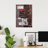 Verander je zelf niet de wereld afstuderen posters (Thuiskantoor)