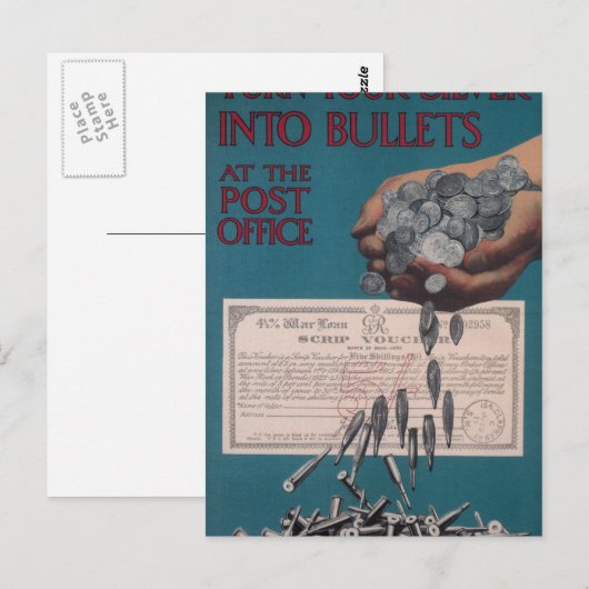 Verander je zilver in kogels at_Propaganda Poster Briefkaart (Voorkant / Achterkant)