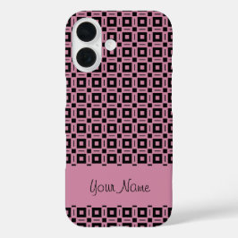 Verander Kleuren! Funky Retro Vierkante Stippen Pa iPhone 16 Hoesje