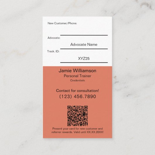 Verander loyale fitness-beginnende klanten in advo aanbevelingskaartje (Achterkant)