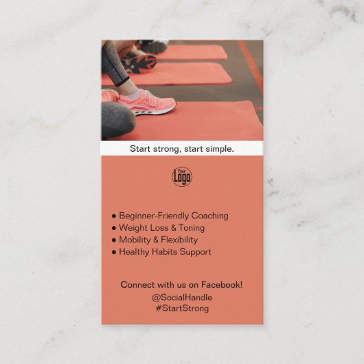 Verander loyale fitness-beginnende klanten in advo aanbevelingskaartje (Voorkant)