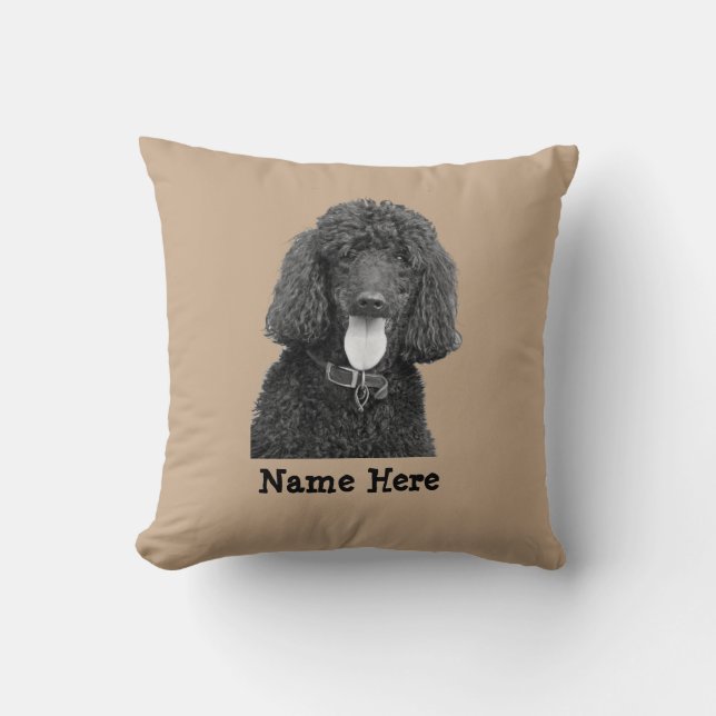 Verander Naam Eigen Foto Tekst - Poodle Hond Kussen (Voorkant)
