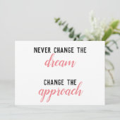 Verander nooit de droom bedankkaart (Staand voorkant)