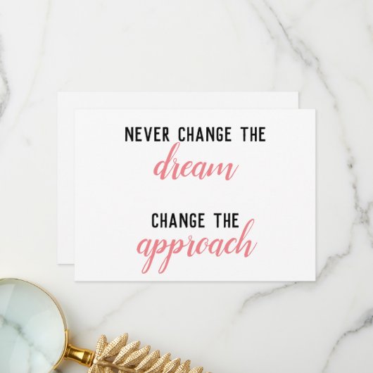 Verander nooit de droom bedankkaart (Voorkant / Achterkant in situ)