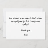 Verander nooit de droom bedankkaart (Achterkant)