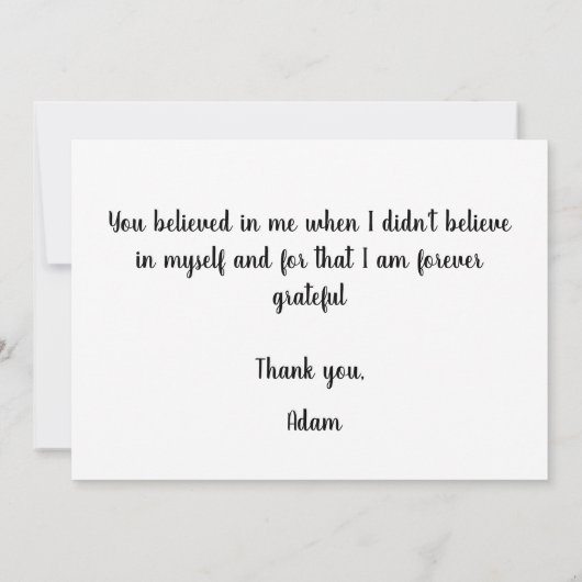 Verander nooit de droom bedankkaart (Achterkant)