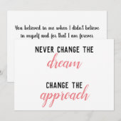 Verander nooit de droom bedankkaart (Voorkant / Achterkant)