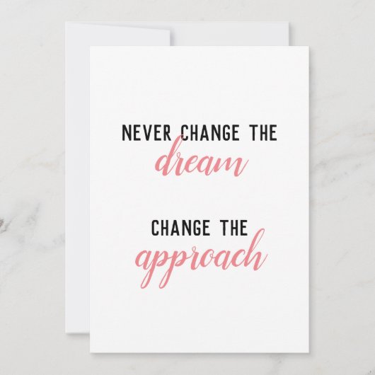 Verander nooit de droomuitnodiging kaart (Voorkant)