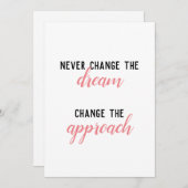 Verander nooit de droomuitnodiging kaart (Voorkant / Achterkant)