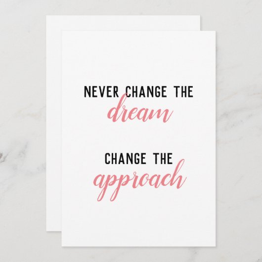 Verander nooit de droomuitnodiging kaart (Voorkant / Achterkant)