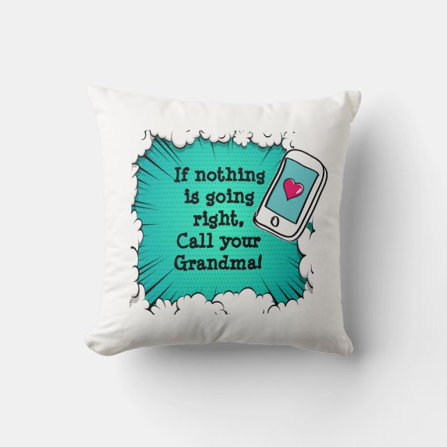 Verander om het even welke tekst - noem Uw Grootma Kussen (Voorkant)