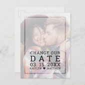 Verander onze datum Faded Photo minimalistische ty Aankondigingskaart (Voorkant / Achterkant)