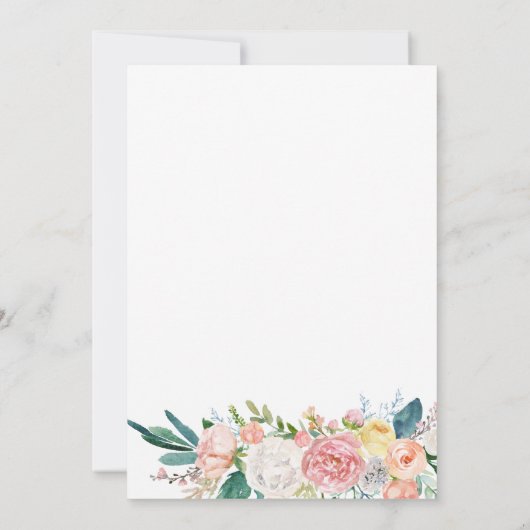 Verander plannen bruids roze bloemen virtuele douc kaart (Achterkant)