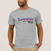 Verander rode, blauwe tekst t-shirt (Voorkant)