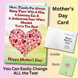 Verander tekst, Bedankt om er altijd te zijn, Kaart