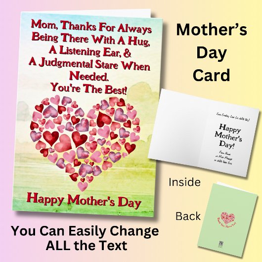 Verander tekst, Bedankt om er altijd te zijn, Kaart