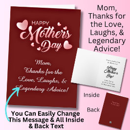 Verander tekst, Bedankt voor de Liefde, Lachen & A Kaart