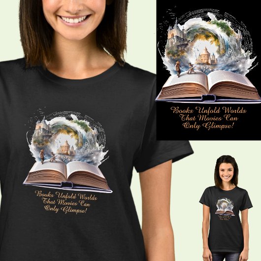 Verander tekst, boeken ontvouwen werelden Films Gl T-shirt