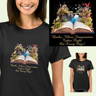 Verander tekst, boeken waar verbeelding vlucht t-shirt
