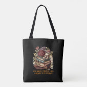 Verander tekst, Gothic Books & Lezer Quote, Zwart Tote Bag (Achterkant)