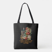 Verander tekst, Gotische boeken & kaarsen, Quote, Tote Bag (Achterkant)