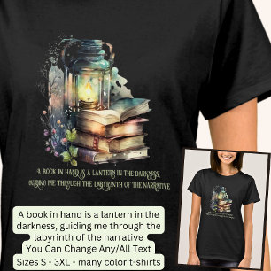 Verander tekst, Gotische boeken & lantaarn, Quote, T-shirt
