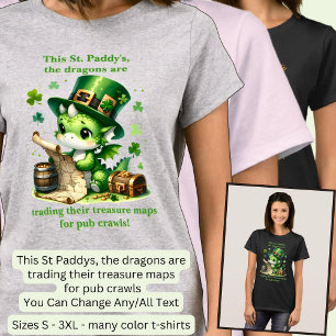 Verander tekst, Handelskaarten St Patricks Dragon T-shirt