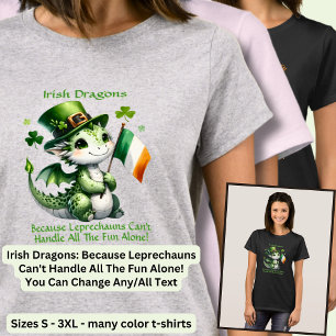Verander tekst, Ierse draken, Leprechauns plezier, T-shirt