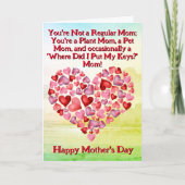 Verander tekst, Je bent niet gewone moeder; Plant  Kaart (Voorkant)