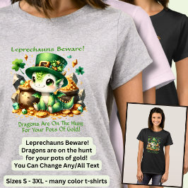 Verander tekst, Leprechauns oppassen - Pots of Gol T-shirt
