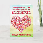 Verander tekst, mam, je bent als een GPS voor het  Kaart (Voorkant)