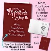 Verander tekst, mam, je liefde is mijn favoriete m kaart