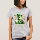 Verander tekst, St Patricks Dragon Rainbow Pot Gol T-shirt (Voorkant)