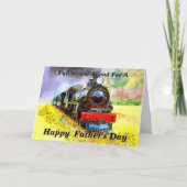 Verander tekst Voeg naam toe Stoomtrein Vaderdag k Kaart (Voorkant)