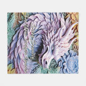 Verander tekst, zachte pastels 3D effect Dragon 50 Fleece Deken (Voorkant (Horizontaal))